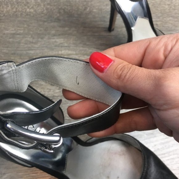 MICHAEL KORS Black Leather Zady Ankle Strap Heels - Picture 8 of 13